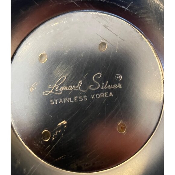 Leonard Stainless Steel Bowls with Attached Platters - Picture 3 of 9